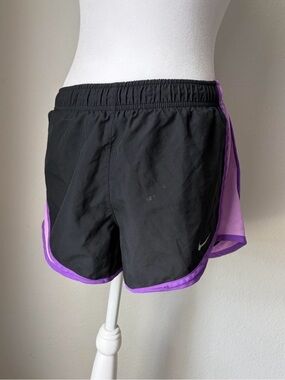 Nike Black Athletic Shorts with Purple Trim